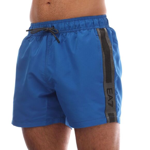 Emporio Armani Mens Logo Taped Swim Shorts / Blue